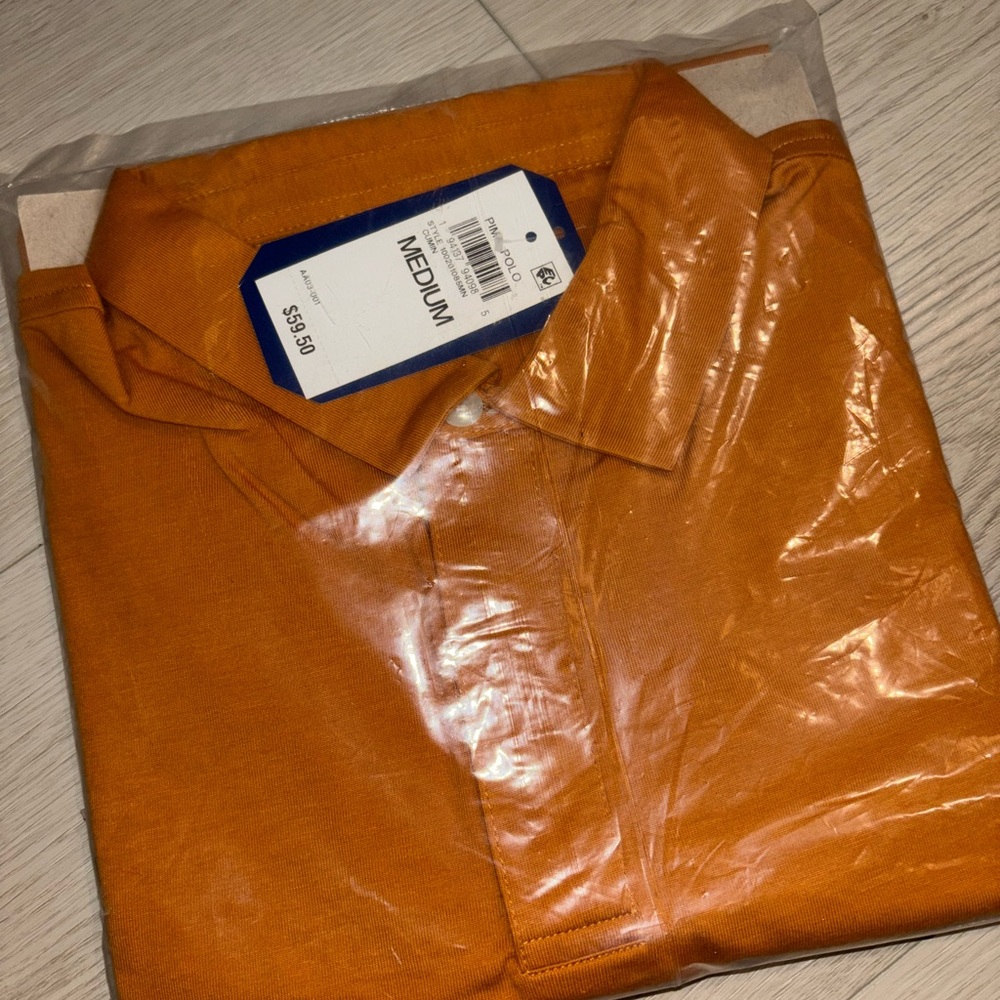 Orange Pima Polo Shirt Medium NWT